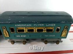 1930-32 American Flyer 0 Gauge 3107 Electric Loco & Cars Untested For Repair