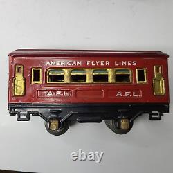 American Flyer # 3107 Electric Locomotive & # 3141 Pullman O Gauge Vintage Tin