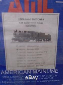 G931-02 USRA 0-6-0 Electric Steam Switcher Burlington #505 129 SCALE- G Gauge