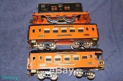 IVES 3236R Std Gauge Loco with185 186 Passenger Cars Orange & Black Tiger Set