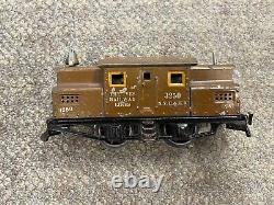 + Ives Prewar O Gauge Tinplate 3250 Brown Electric Locomotive Original SS