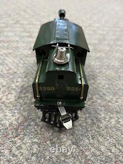 + Ives Prewar O Gauge Tinplate 3250 Green Electric Locomotive Restored SS