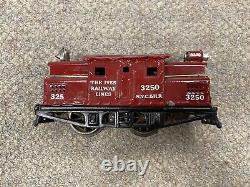 + Ives Prewar O Gauge Tinplate 3250 Red Electric Locomotive Restored SS