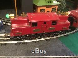 Ives Standard Gauge Red 3242 Engine Original paint & 184,185 Parlor & 186 Obs