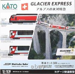 KATO 10-1816 N Gauge Glacier Express Basic Set 3 Cars Electric Locomotive F/S