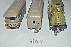Lionel Prewar 254e Electric Locomotive & 610,612 Passenger Cars O Gauge