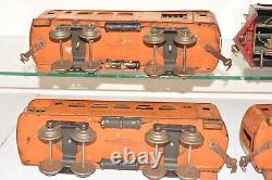 Lionel Prewar Standard Gauge Tin Toy #38 Train Set with Orange Cars