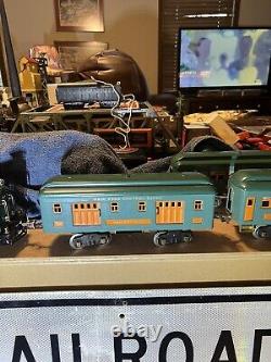 Lionel Standard Gauge #10 Electric Loco And 3 Passenger Cars In Peacock 1925-29