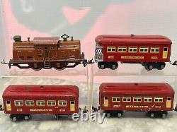 Lionel o gauge 252 electric locomotive 607(2) 608 passenger cars