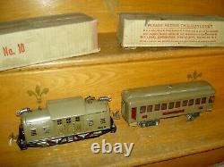 Prewar LIONEL #337, 4-pc standard gauge PASSENGER train set boxes & orig. Track